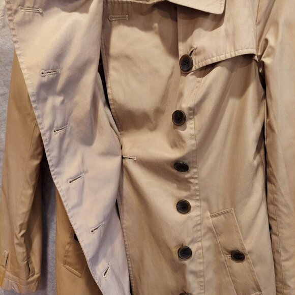 Victorias Secret Womens 4 Double Breasted Trench Coat Belted Jacket FLAW no belt - Picture 10 of 16